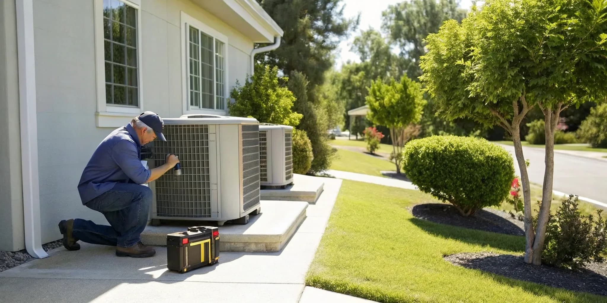 QRC technician performing AC repair